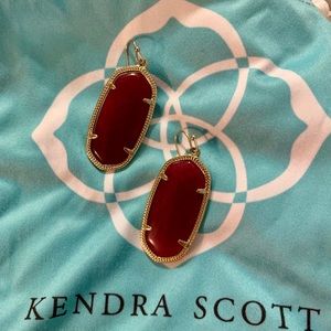 Elle Gold Drop Earrings Maroon Kendra Scott